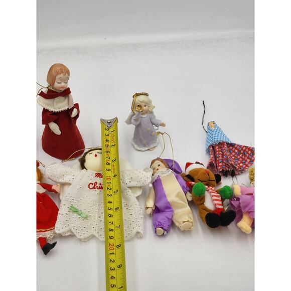 Christmas Tree Ornaments Lot Angels 10+ Pieces Vintage - Picture 3 of 9